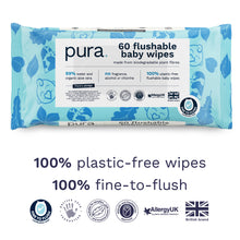 Load image into Gallery viewer, Flushable Eco Baby Wipes