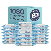 Load image into Gallery viewer, Flushable Eco Baby Wipes