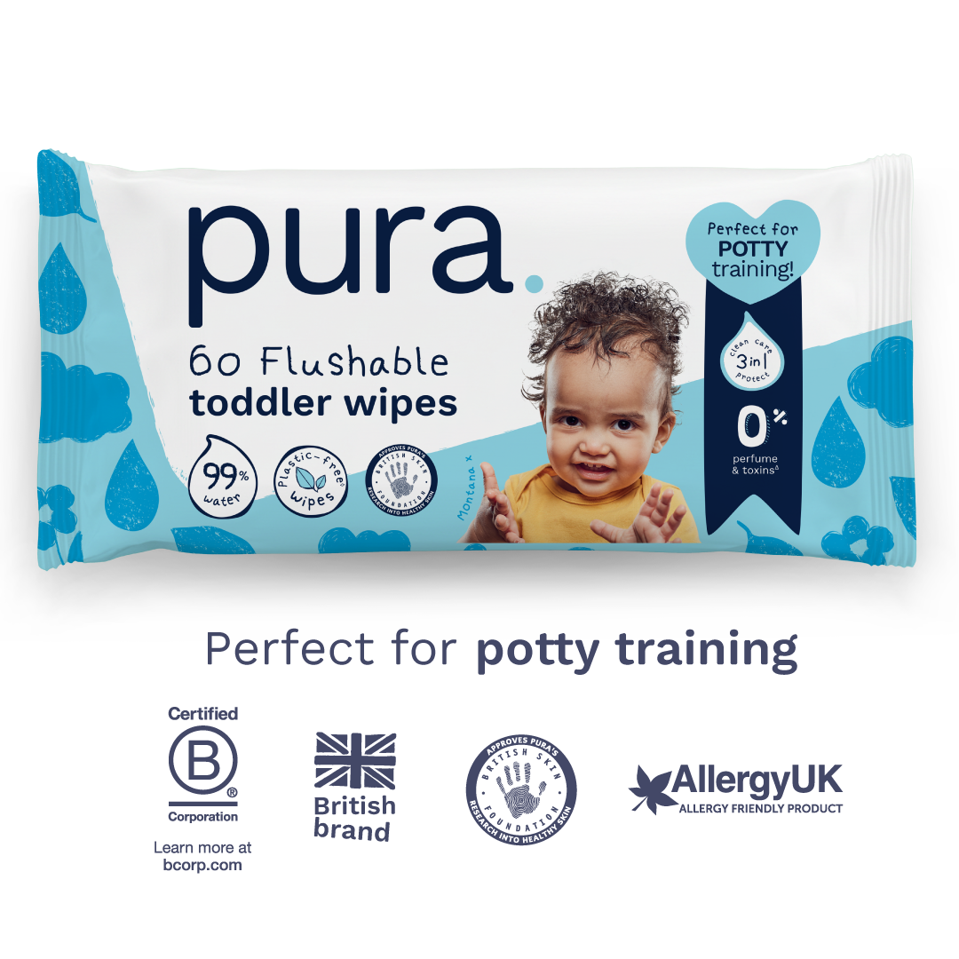 Flushable Toddler Wipes for Sensitive Skin - 12 x 60 Wipes