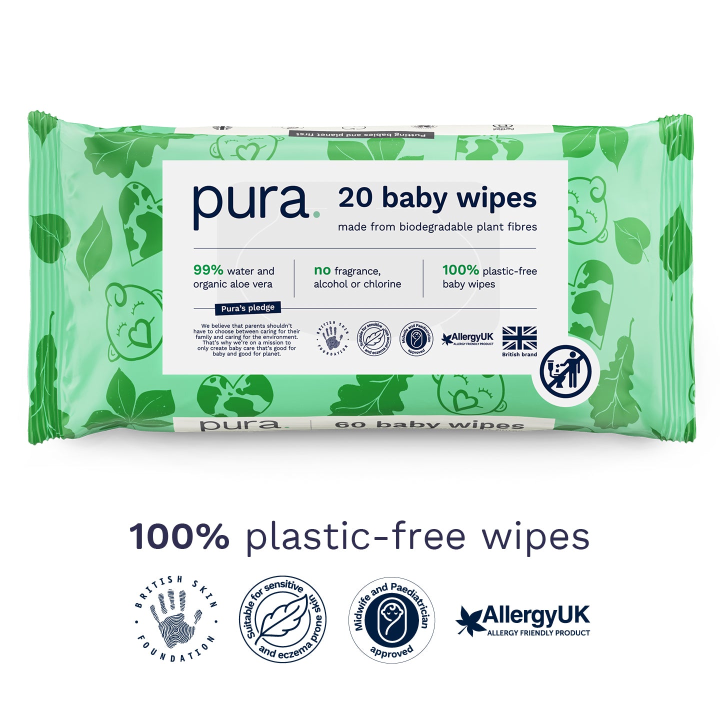 Trial Pack - 20 Pack Baby Wipes