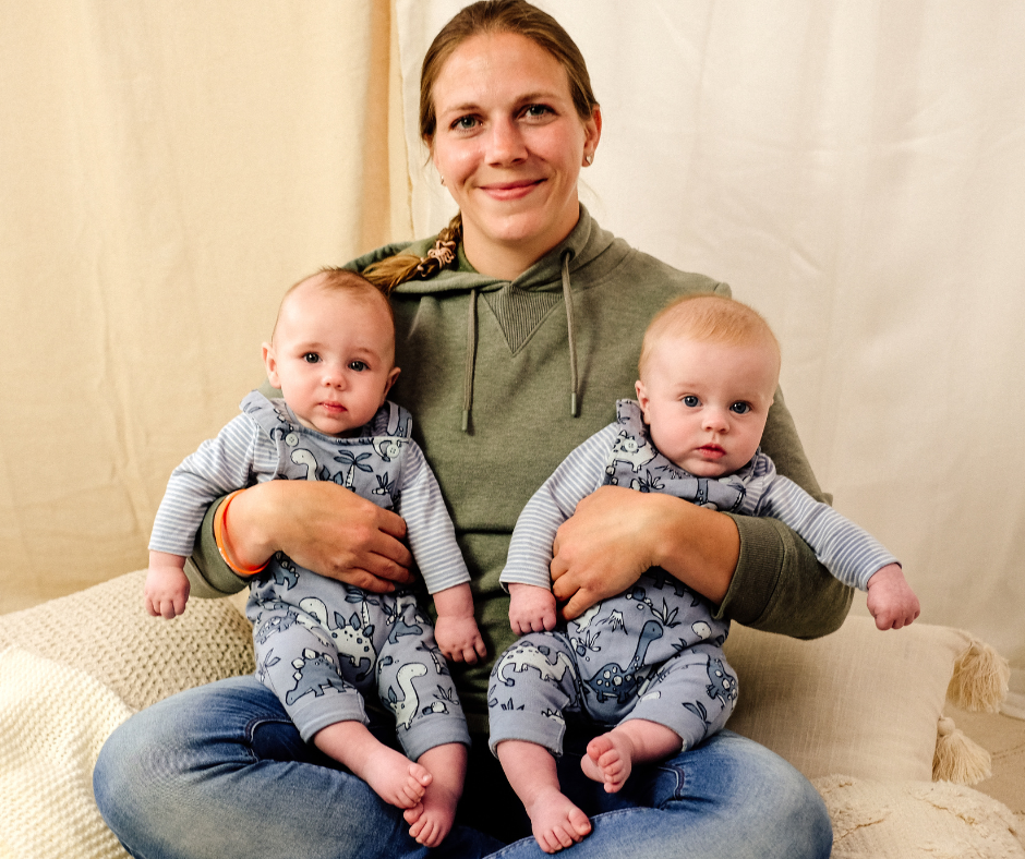 Natalie and her twin sons Freddy and Denny