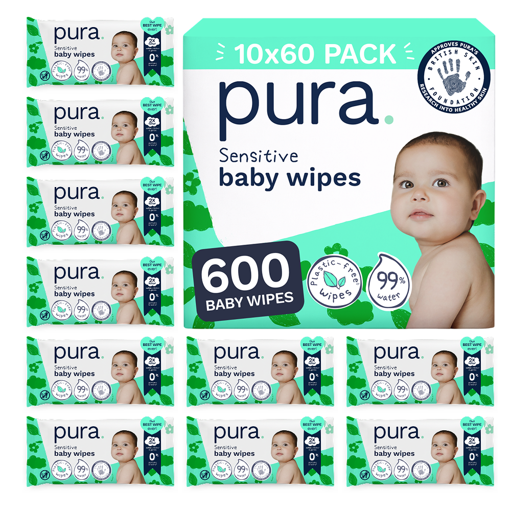 Baby Wipes for Sensitive Skin - 10 x 60 Wipes