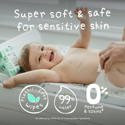 Baby Wipes for Sensitive Skin - 10 x 60 Wipes