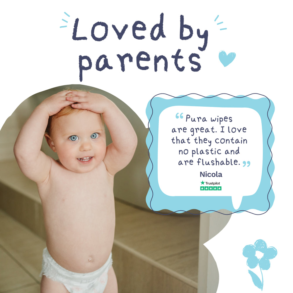 Flushable Toddler Wipes for Sensitive Skin - 12 x 60 Wipes